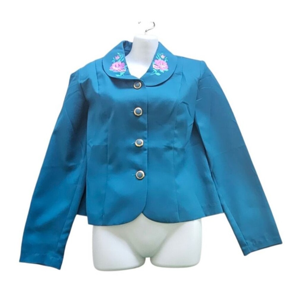 BFA Classics Open Blazer Turquoise Fully Lined 100% Polyester Women's Sz 8. NWT.